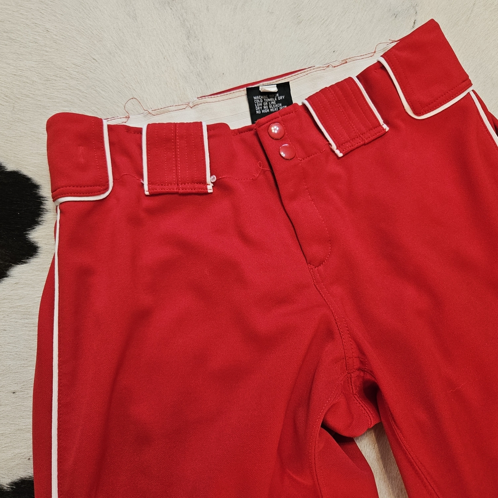 Vintage Men’s Red Baseball Plant with White Piping By BOOMBAH size 32L - Picture 2 of 7